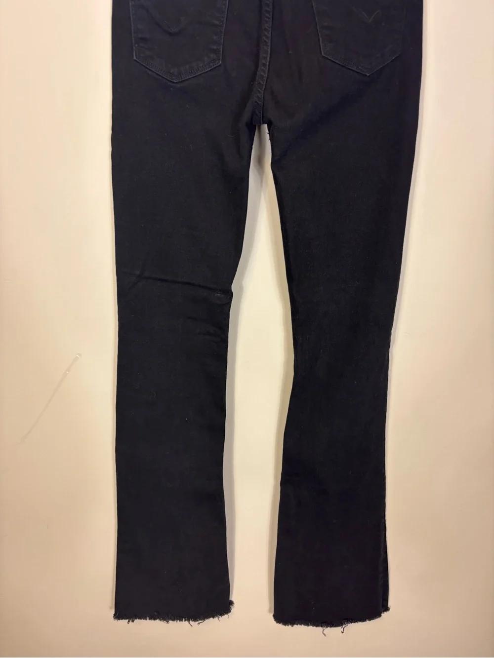 Hudson Jeans Black High-Rise Bootcut Jeans with Knee Distress Women’s 26